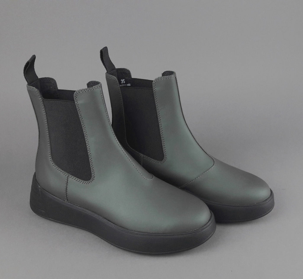 Hogan Stivaletto Rebel Donna H562 Pelle Gommata Verde Militare