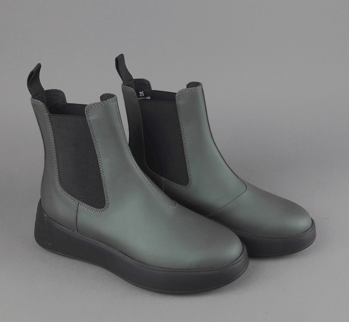 Hogan Stivaletto Rebel Donna H562 Pelle Gommata Verde Militare