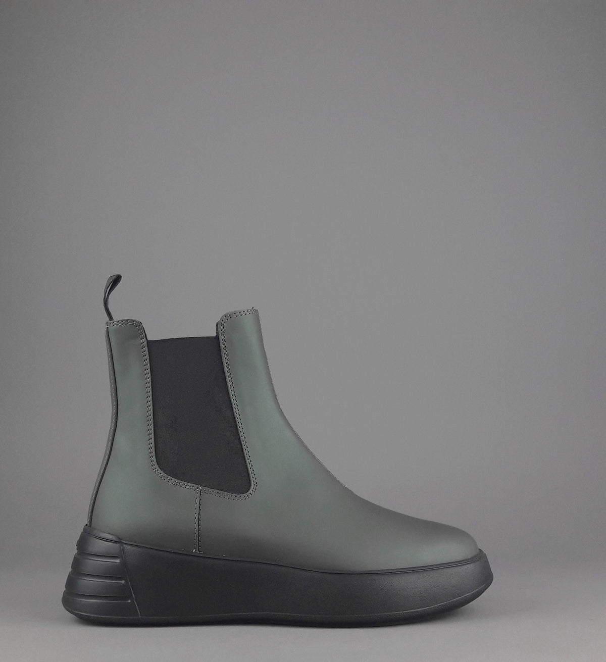 Hogan Stivaletto Rebel Donna H562 Pelle Gommata Verde Militare