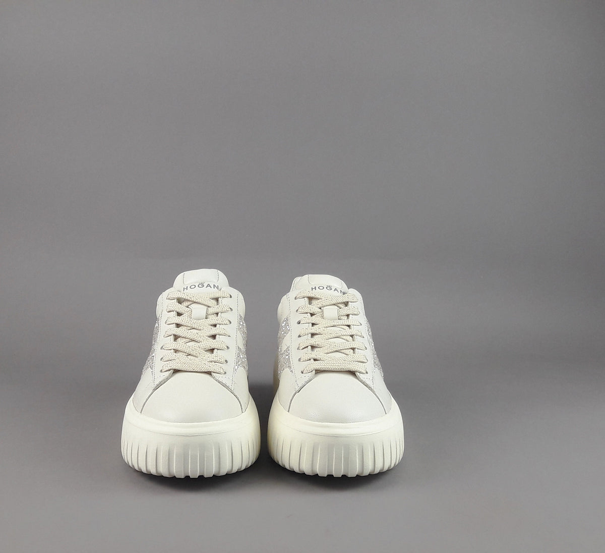 Hogan Stripes Donna Pelle Nappa Avorio