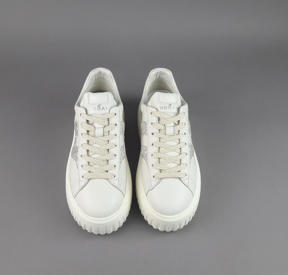 Hogan Stripes Donna Pelle Nappa Avorio