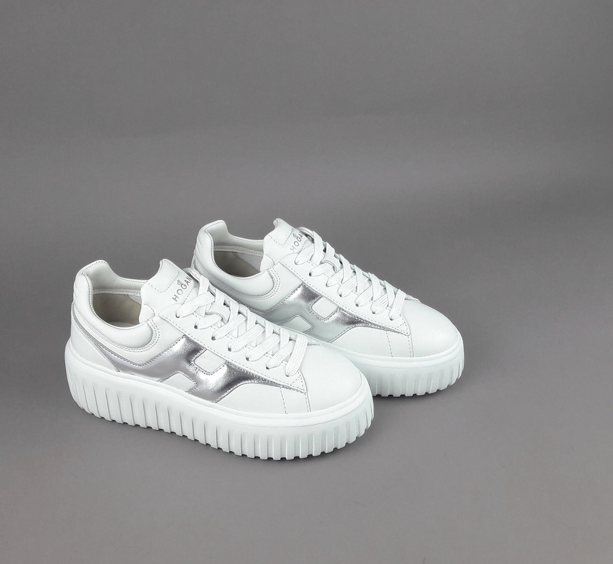 Hogan Stripes Donna Pelle Nappa Bianco