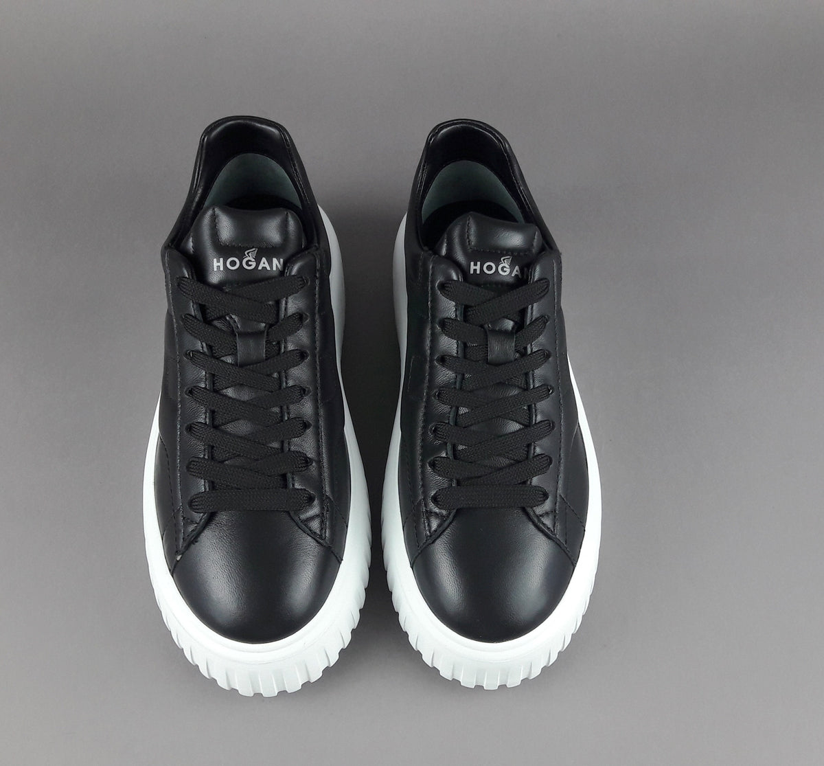 Hogan Stripes Donna Pelle Nappa Nero