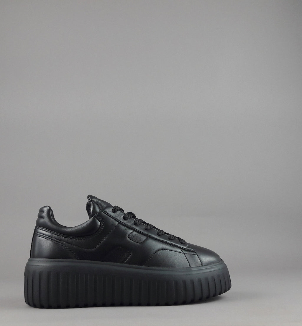 Hogan Stripes Donna Pelle Nappa Nero