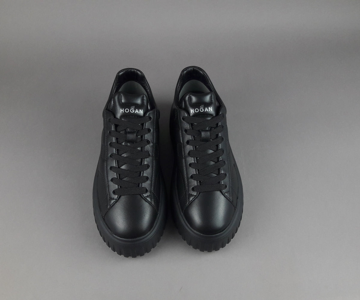 Hogan Stripes Donna Pelle Nappa Nero
