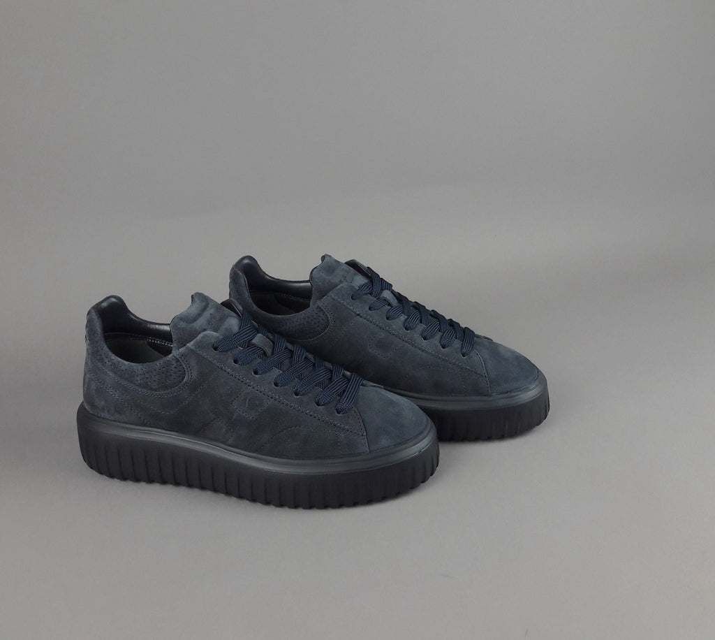 Hogan Stripes Uomo Camoscio Blu Scuro