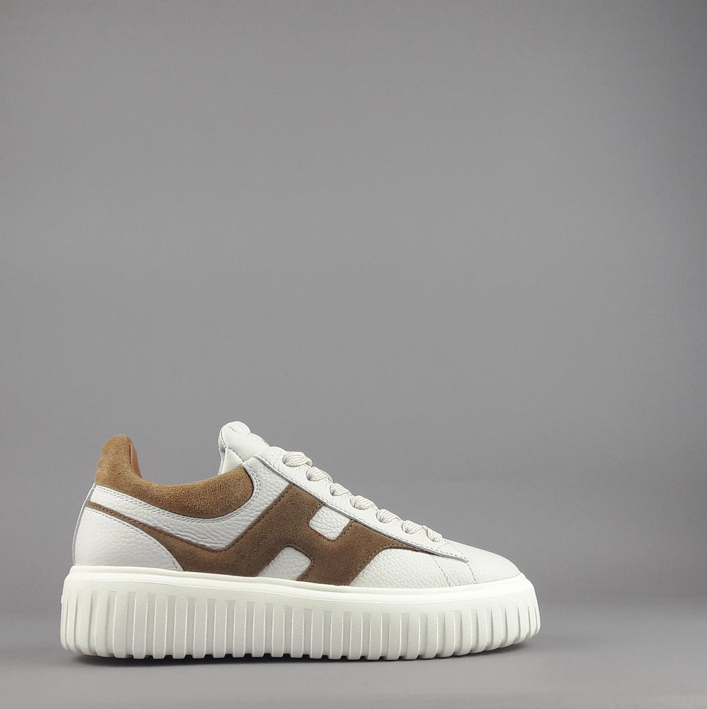 Hogan Stripes Uomo Pelle Martellata Bianco Opaco