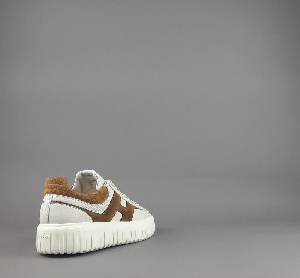 Hogan Stripes Uomo Pelle Martellata Bianco Opaco