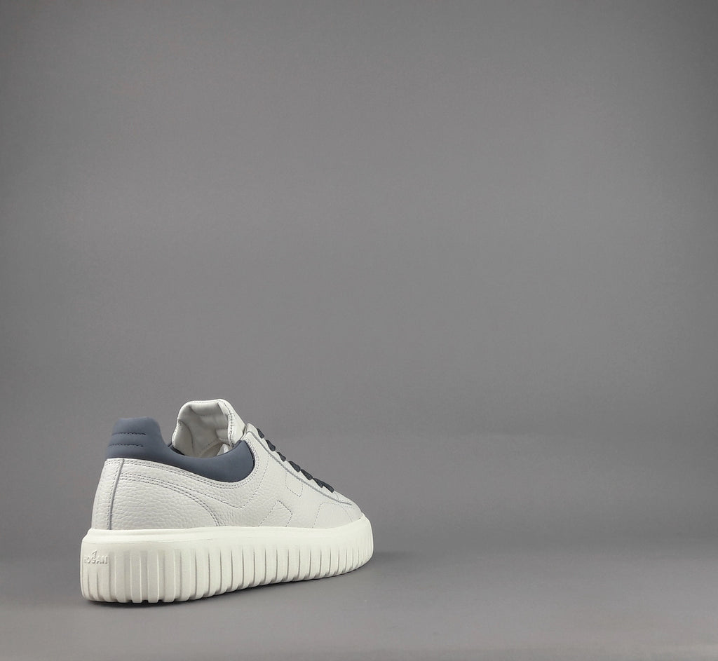 Hogan Stripes Uomo Pelle Martellata Bianco Opaco