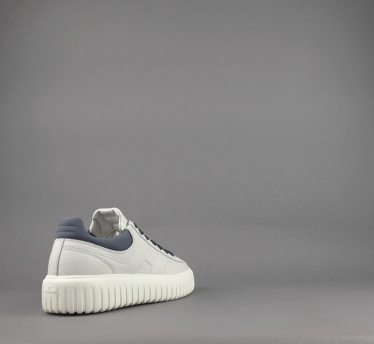 Hogan Stripes Uomo Pelle Martellata Bianco Opaco