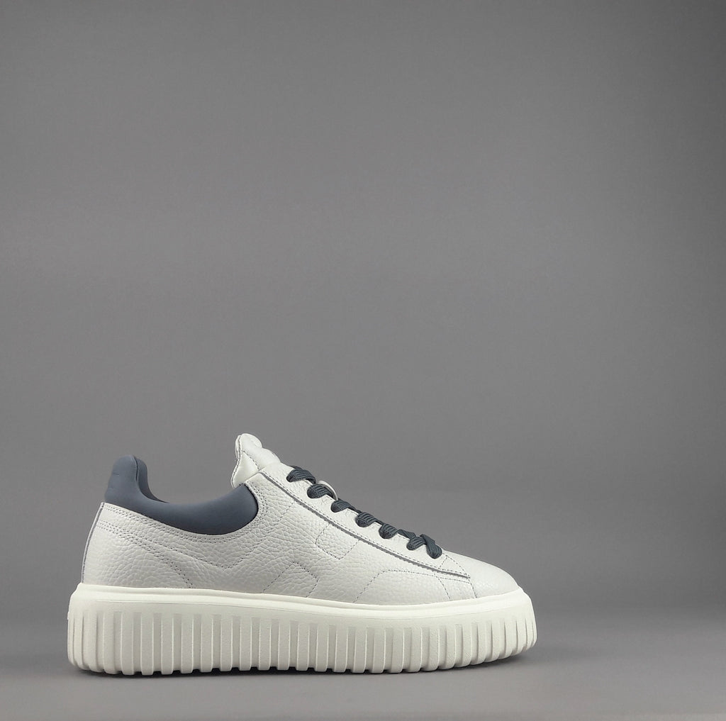 Hogan Stripes Uomo Pelle Martellata Bianco Opaco