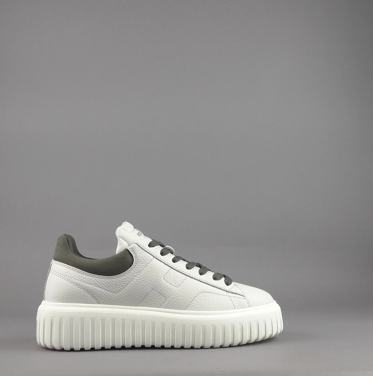 Hogan Stripes Uomo Pelle Martellata Bianco Opaco