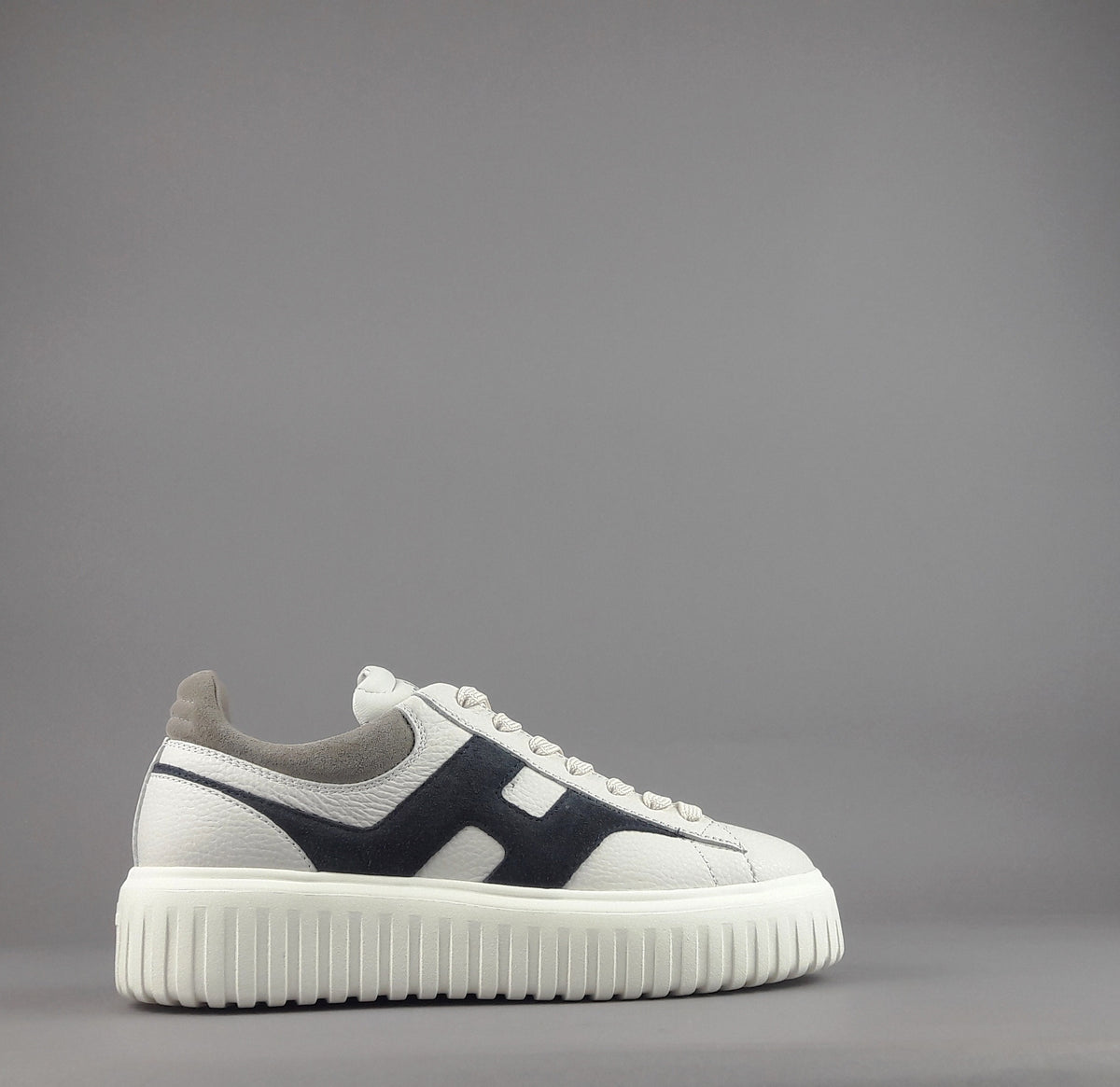 Hogan Stripes Uomo Pelle Martellata Bianco Opaco