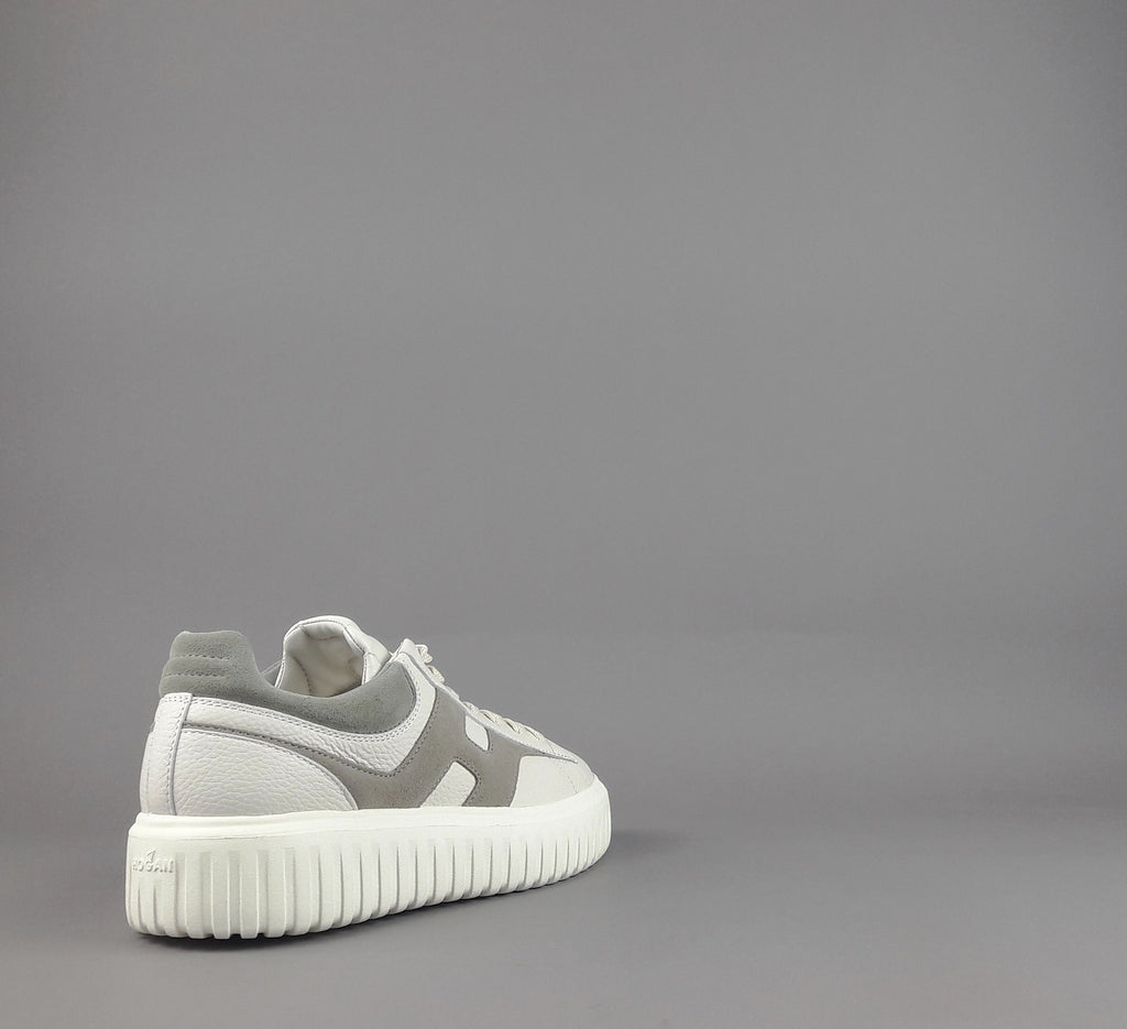Hogan Stripes Uomo Pelle Martellata Bianco Opaco