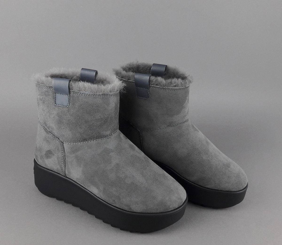 Hoor Tronchetto Donna Camoscio Montone Shearling Grigio Scuro