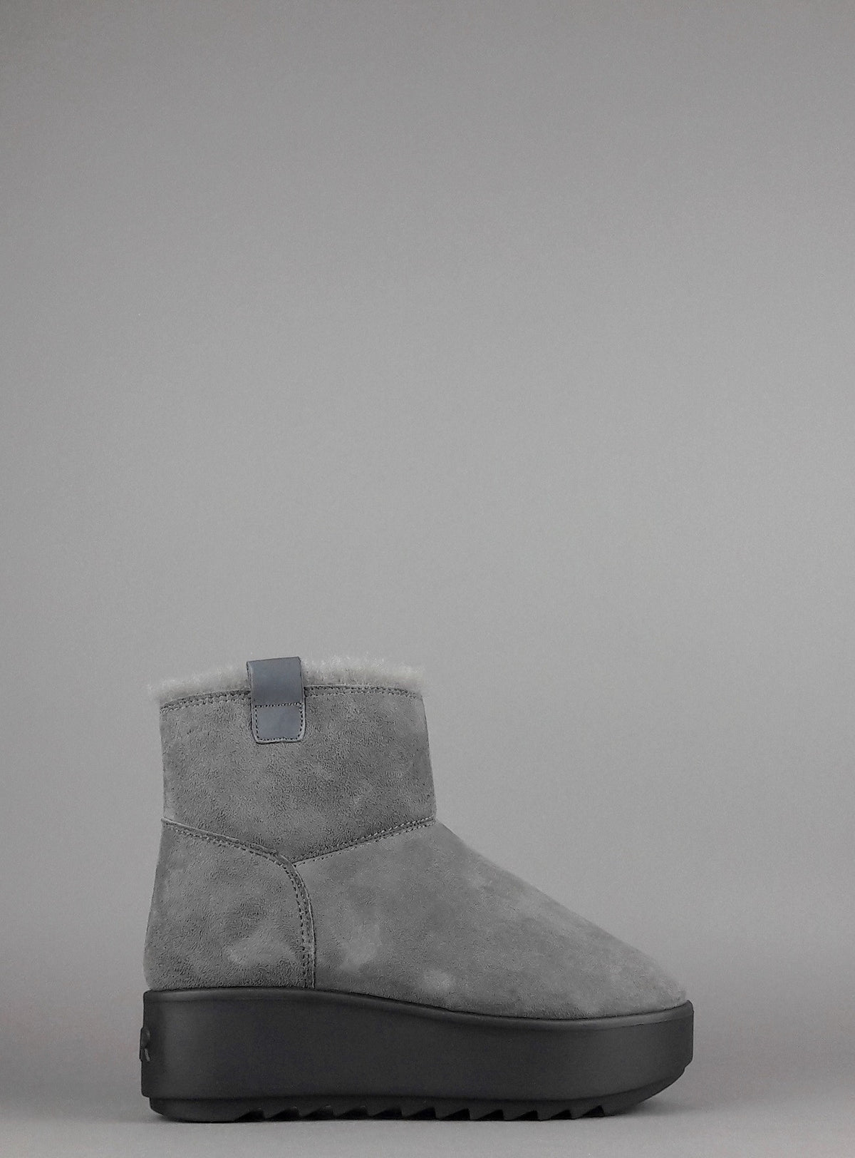 Hoor Tronchetto Donna Camoscio Montone Shearling Grigio Scuro