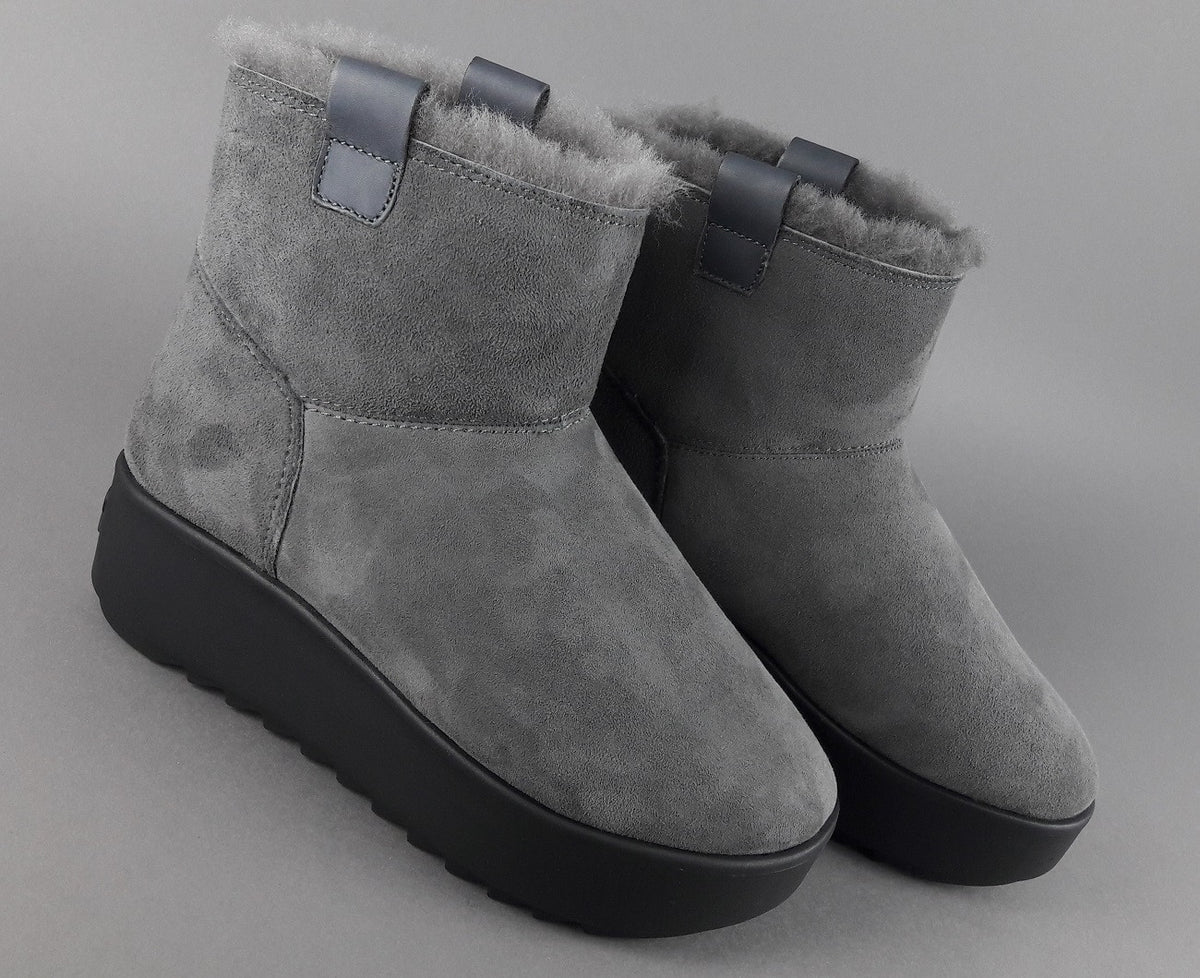 Hoor Tronchetto Donna Camoscio Montone Shearling Grigio Scuro
