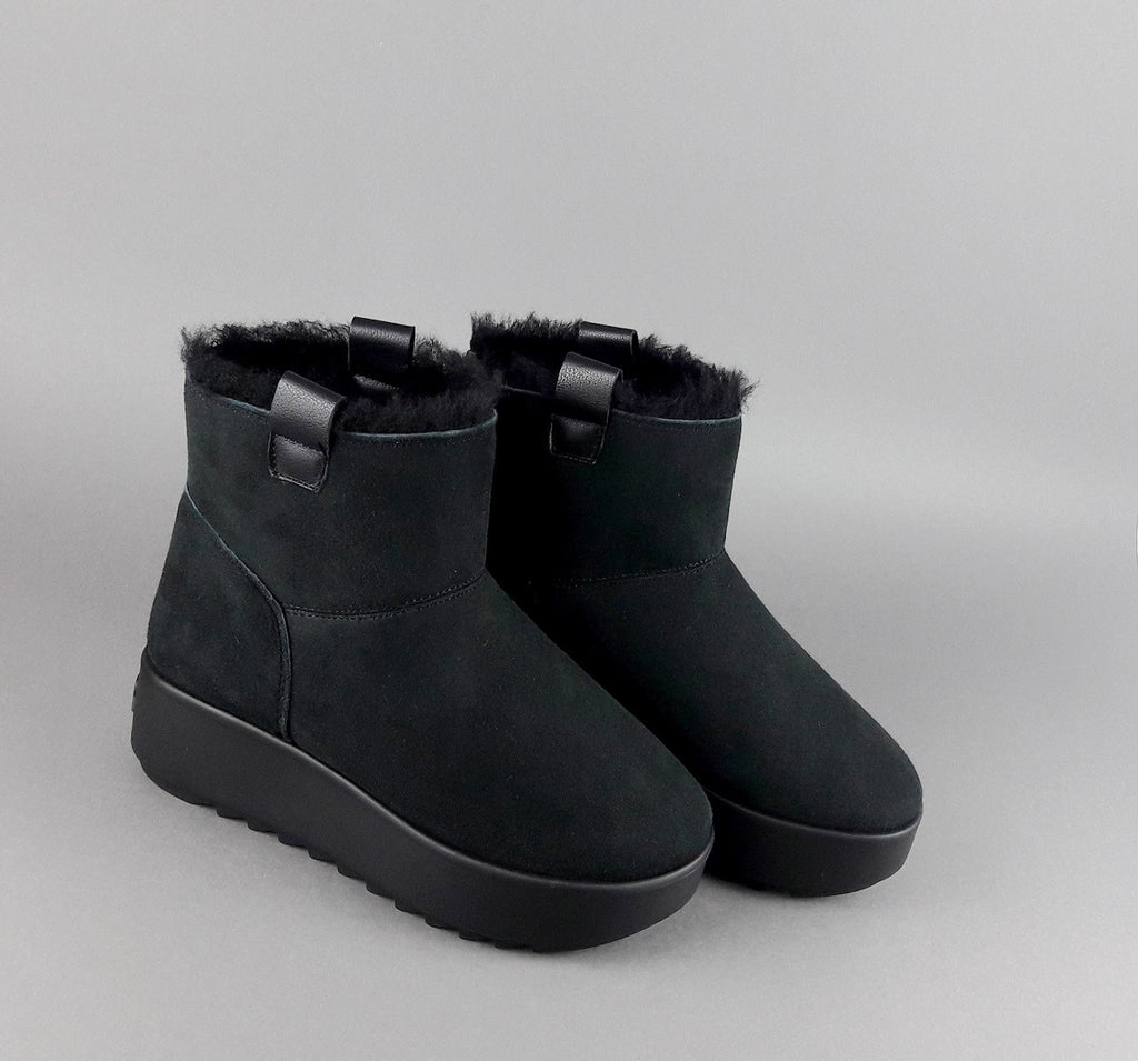 Hoor Tronchetto Donna Camoscio Montone Shearling Nero