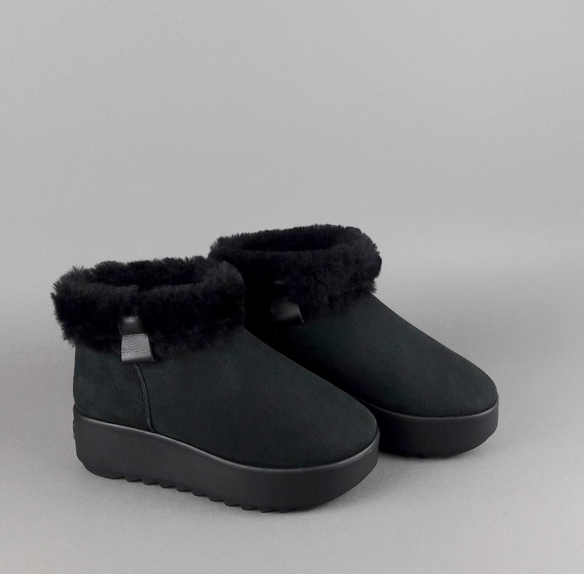 Hoor Tronchetto Donna Camoscio Montone Shearling Nero