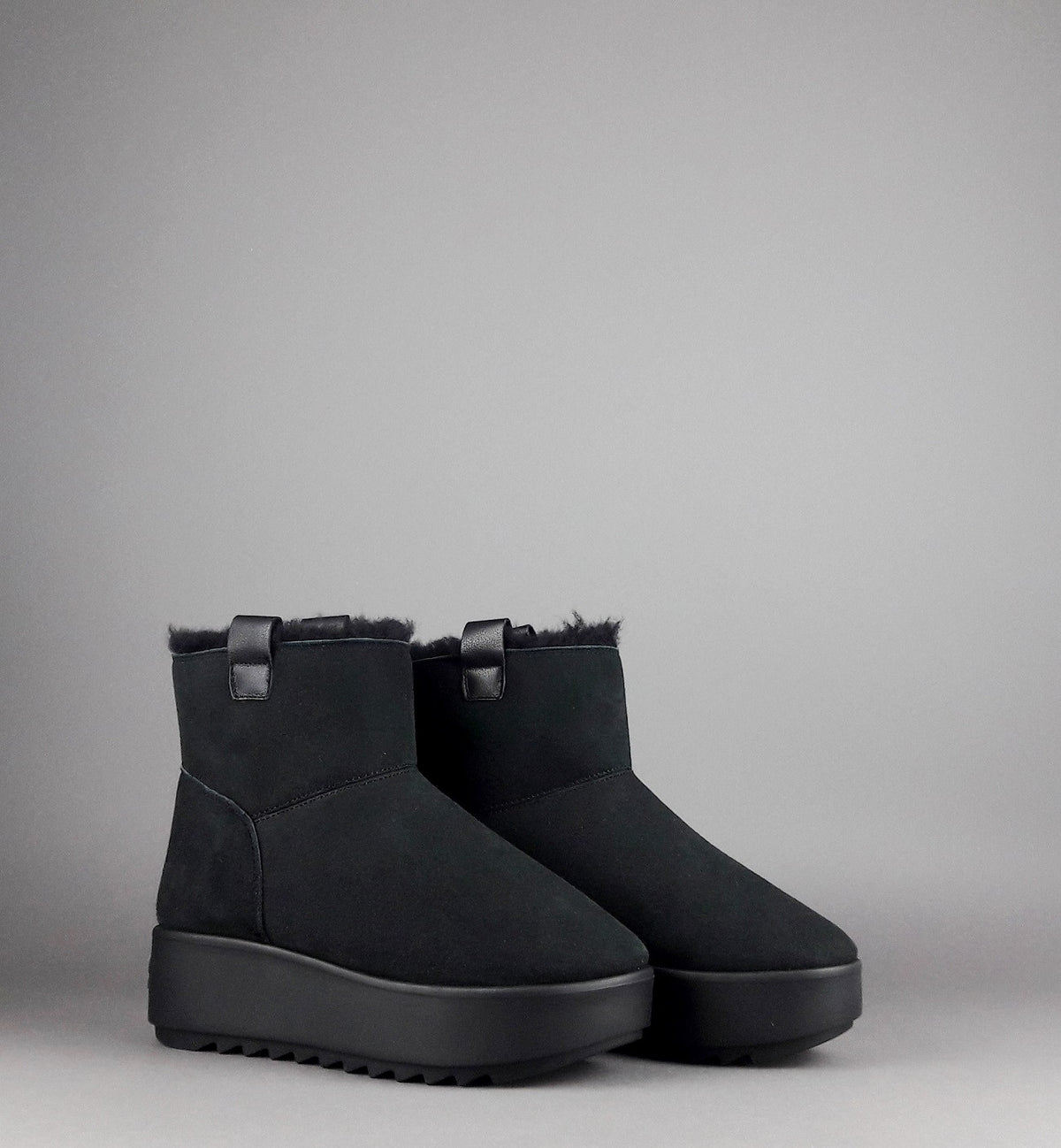 Hoor Tronchetto Donna Camoscio Montone Shearling Nero
