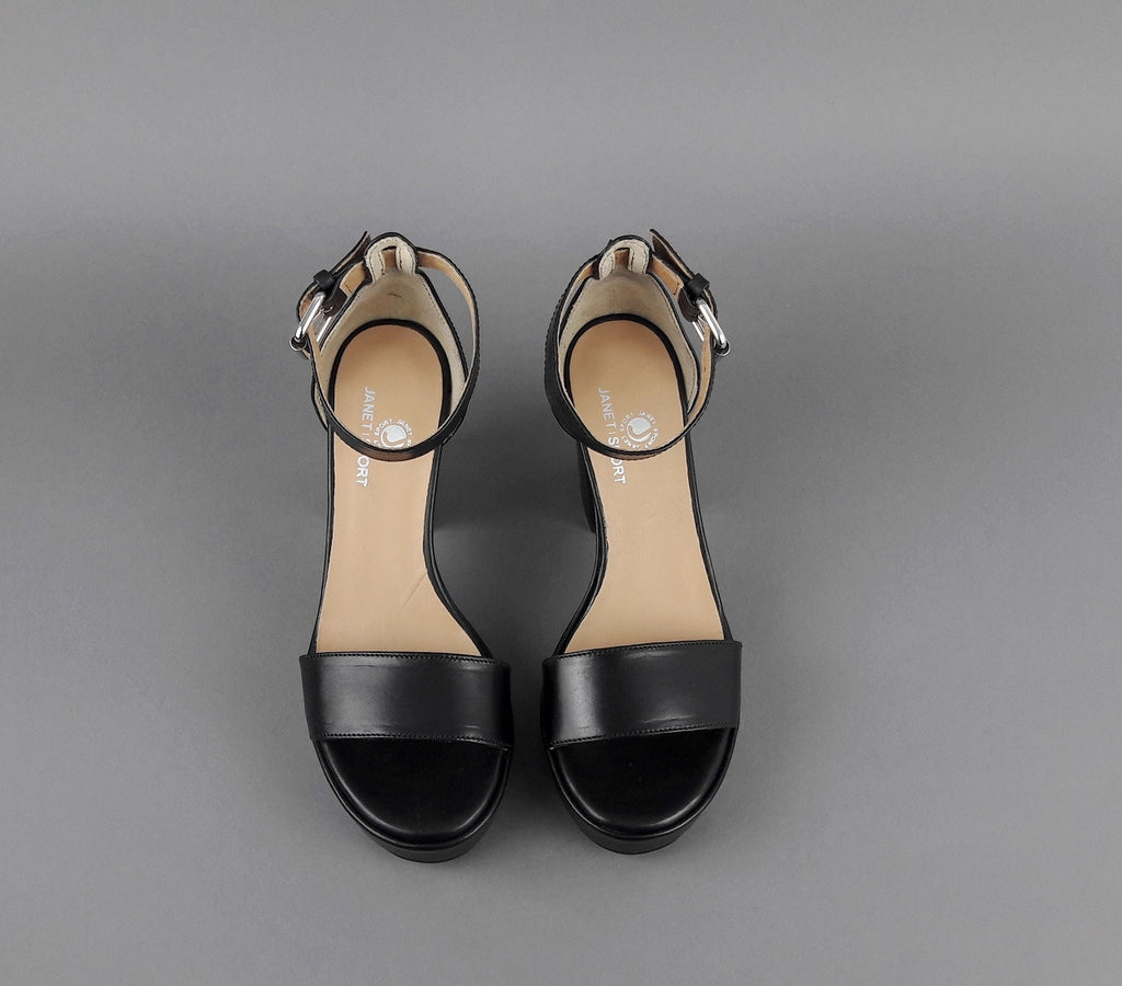 Janet Sport Sandalo Donna Nazira Pelle Nera
