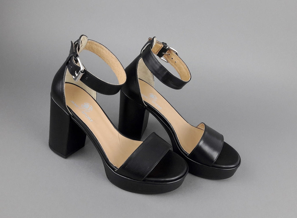 Janet Sport Sandalo Donna Nazira Pelle Nera