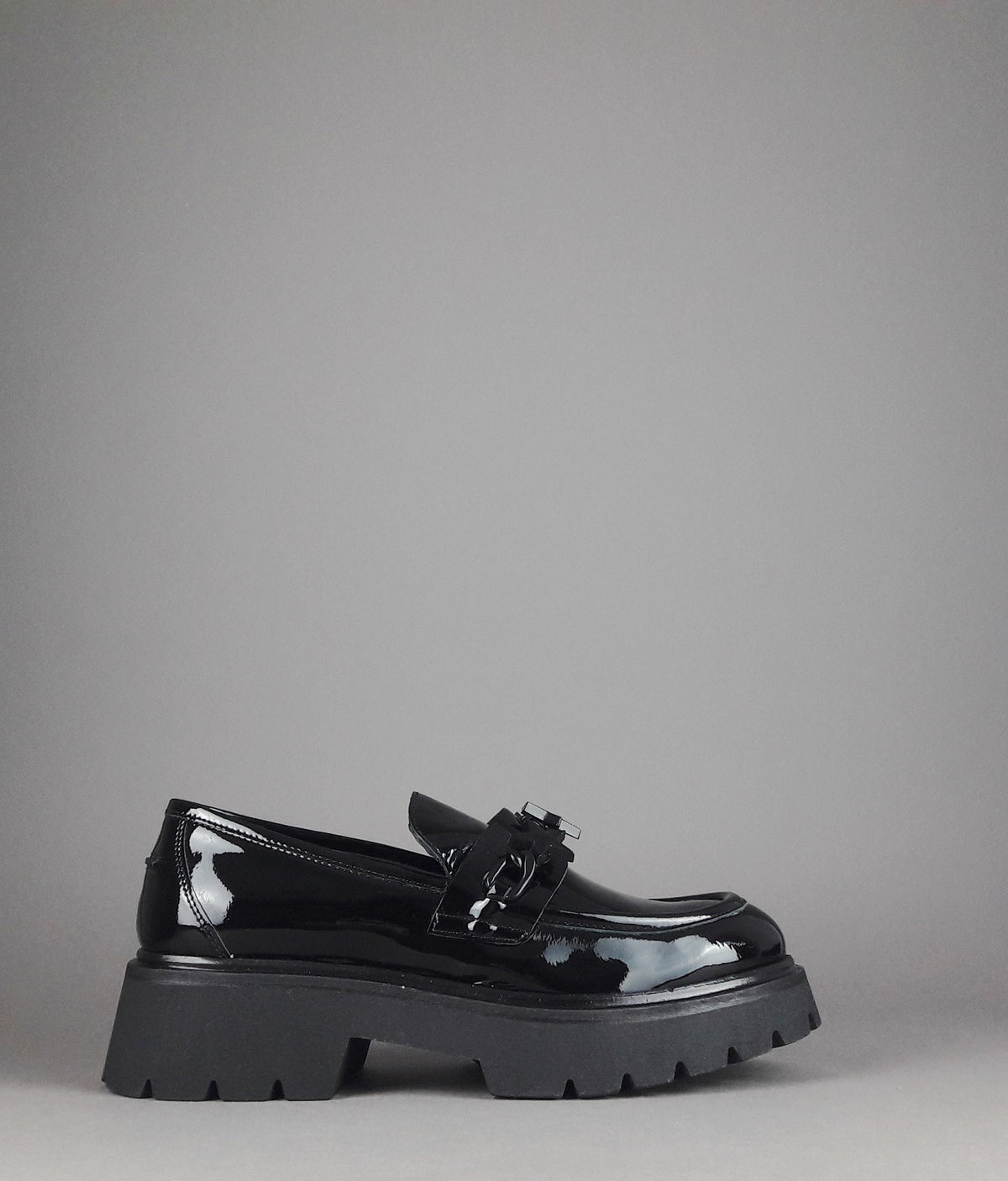 Janet Sport Scarpa Donna Pelle Vernice Nero Morsetto Stelle