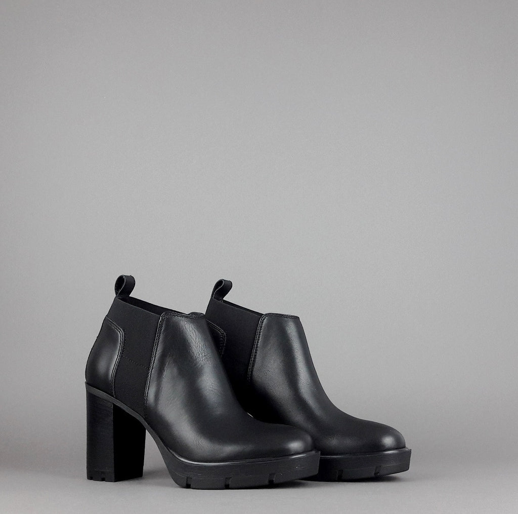Janet Sport Stivaletto Donna Amanda Pelle Nero Elastico Laterale