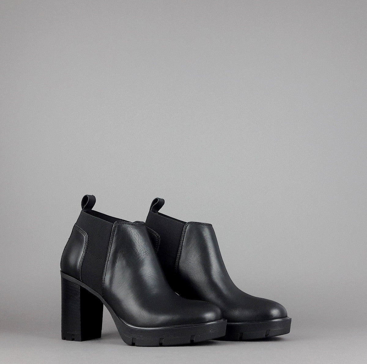Janet Sport Stivaletto Donna Amanda Pelle Nero Elastico Laterale