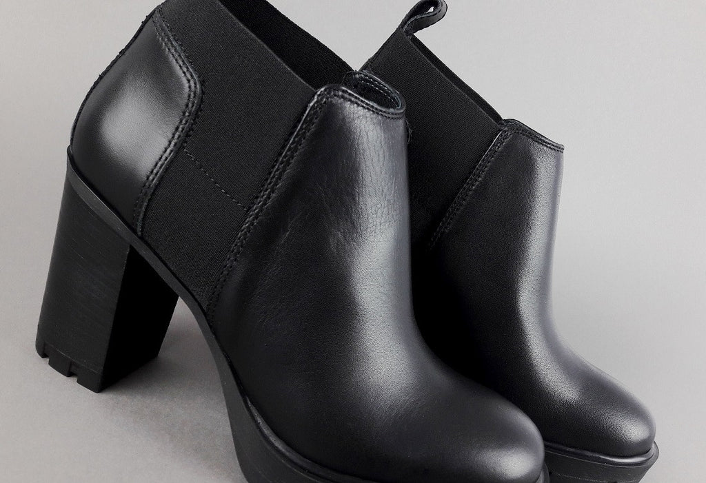 Janet Sport Stivaletto Donna Amanda Pelle Nero Elastico Laterale