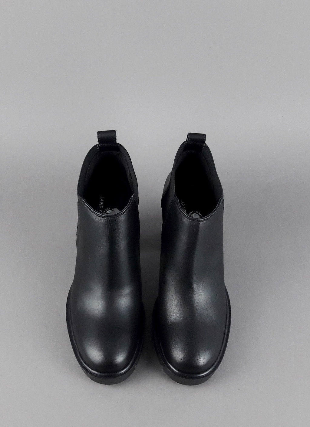 Janet Sport Stivaletto Donna Amanda Pelle Nero Elastico Laterale