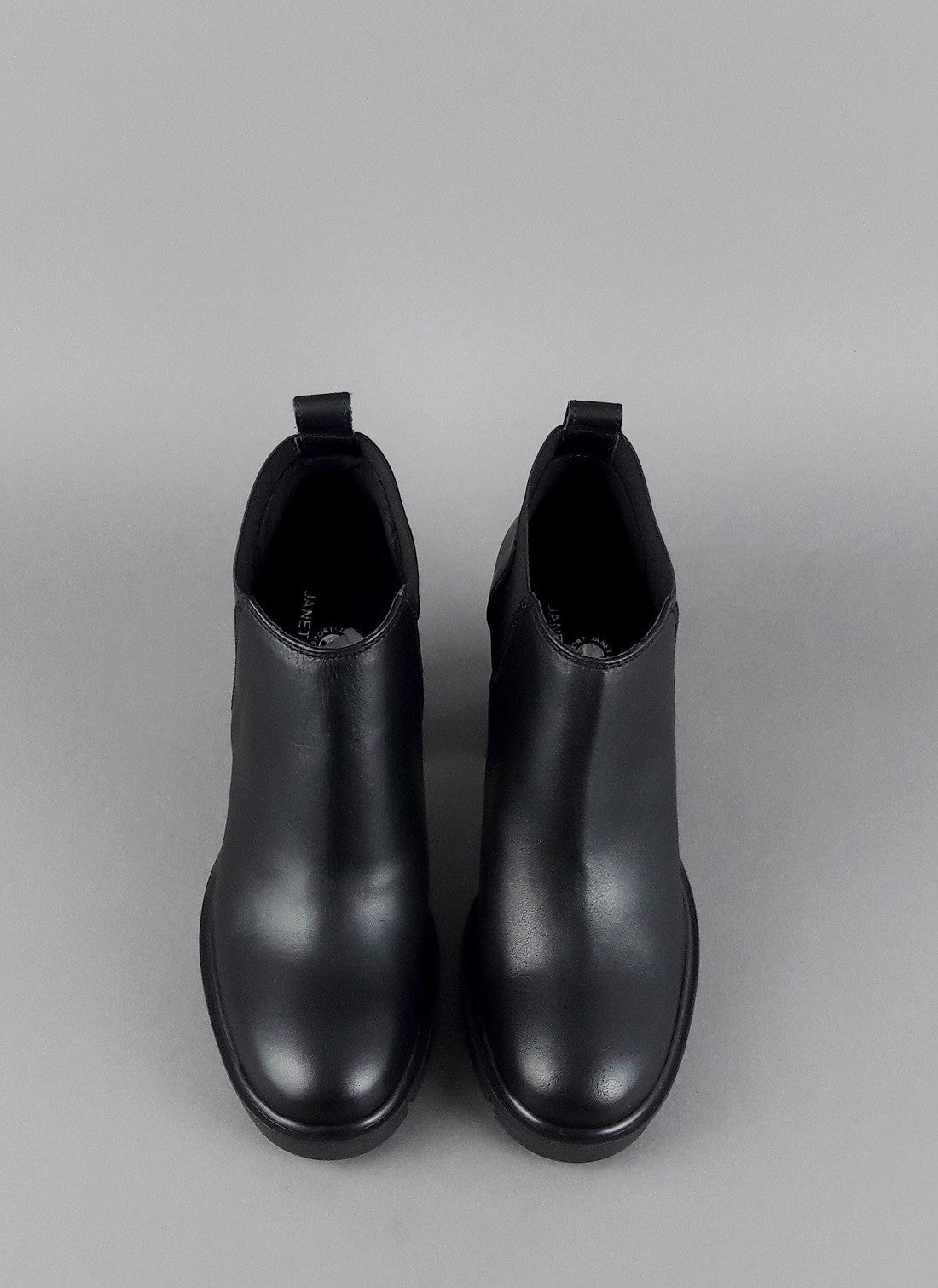 Janet Sport Stivaletto Donna Amanda Pelle Nero Elastico Laterale