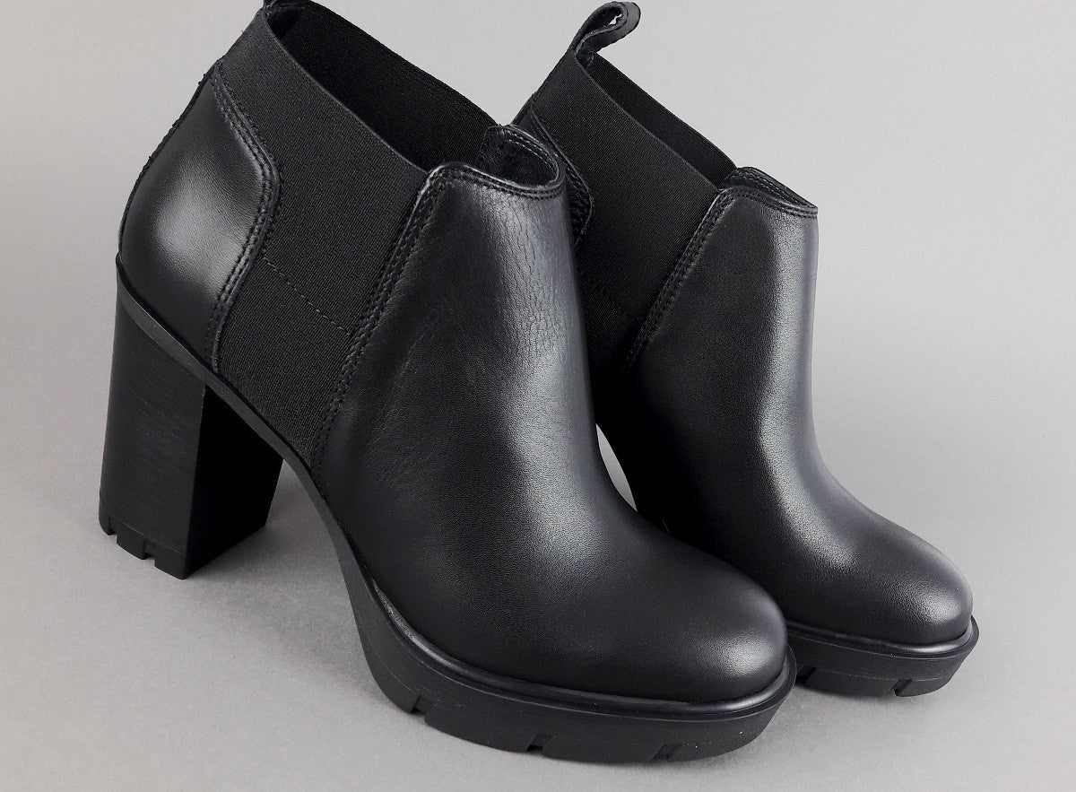 Janet Sport Stivaletto Donna Amanda Pelle Nero Elastico Laterale