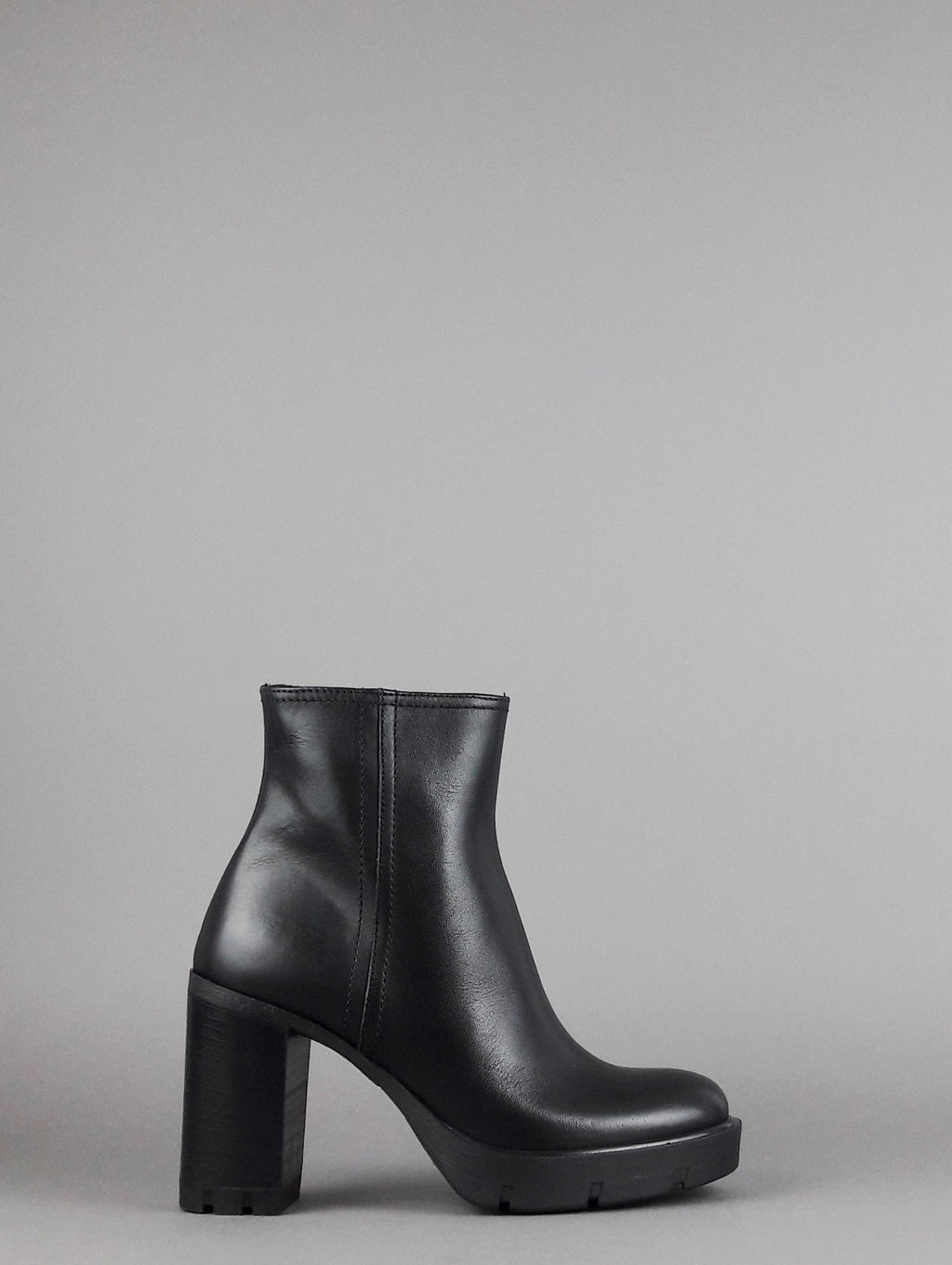 Janet Sport Tronchetto Donna Amanda Pelle Nero Zip Laterale