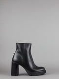 Janet Sport Tronchetto Donna Amanda Pelle Nero Zip Laterale