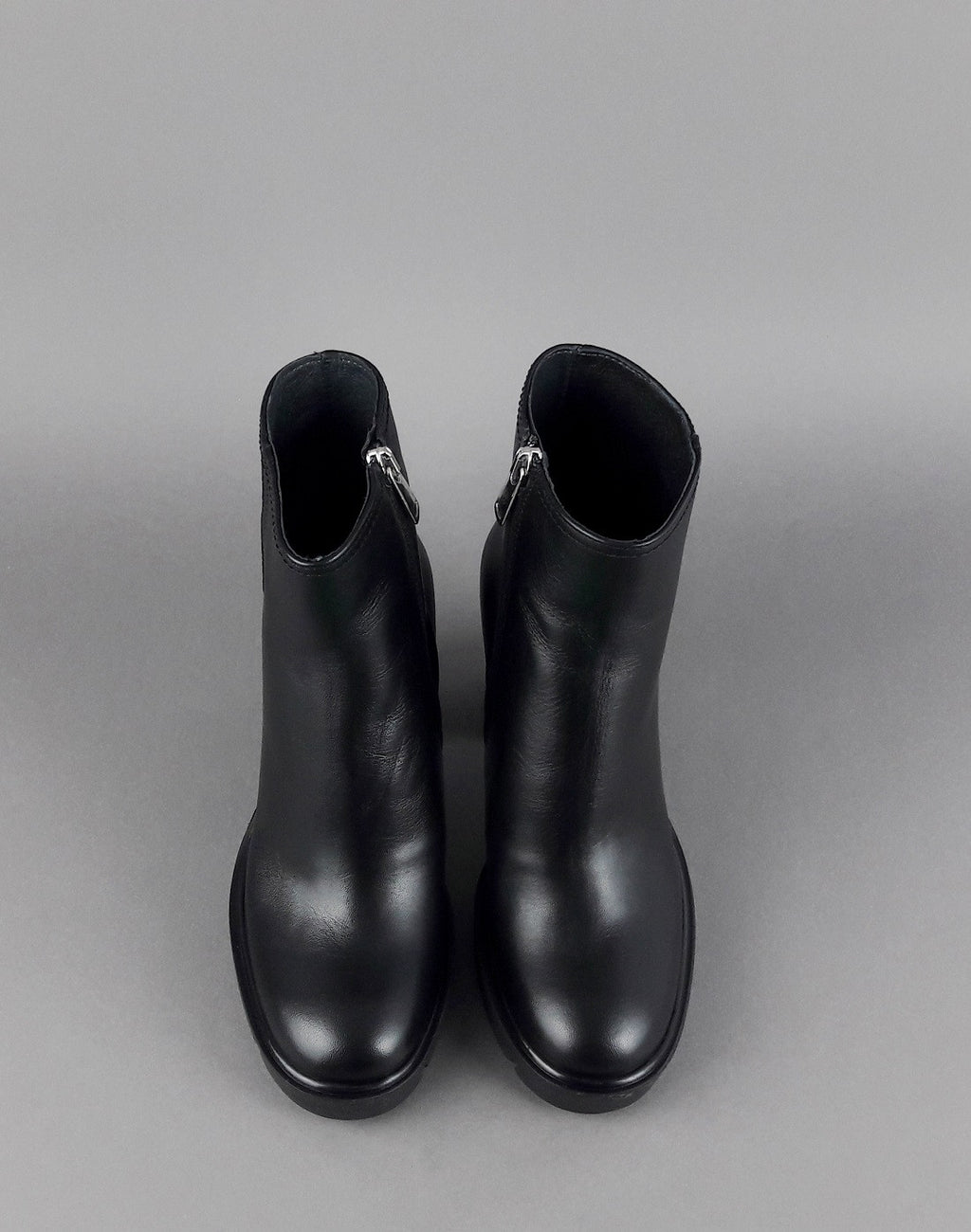 Janet Sport Tronchetto Donna Amanda Pelle Nero Zip Laterale