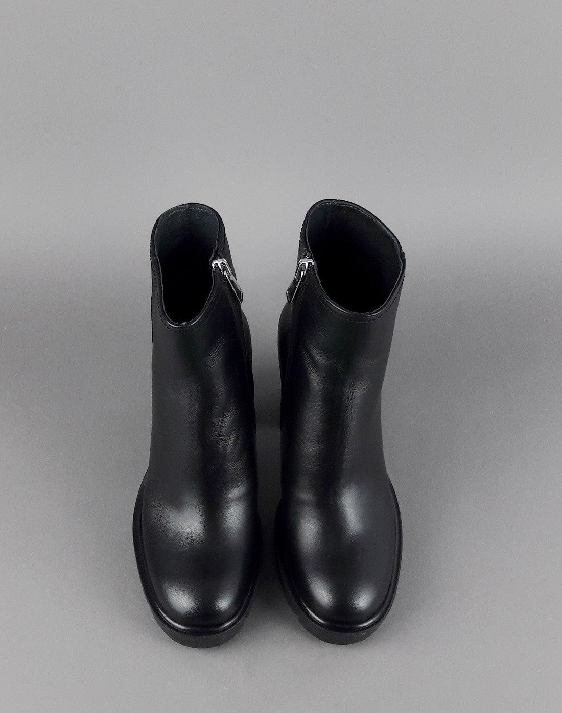 Janet Sport Tronchetto Donna Amanda Pelle Nero Zip Laterale