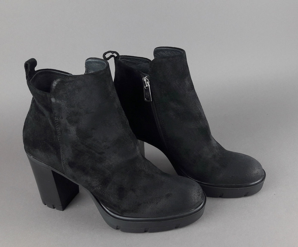 Janet Sport Tronchetto Donna Cicuta Camoscio Nero
