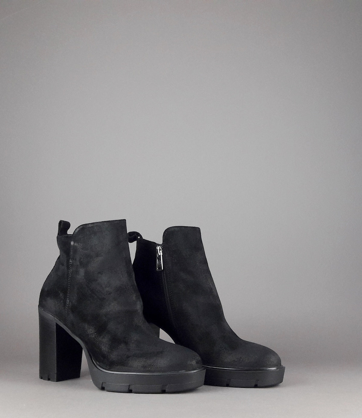 Janet Sport Tronchetto Donna Cicuta Camoscio Nero