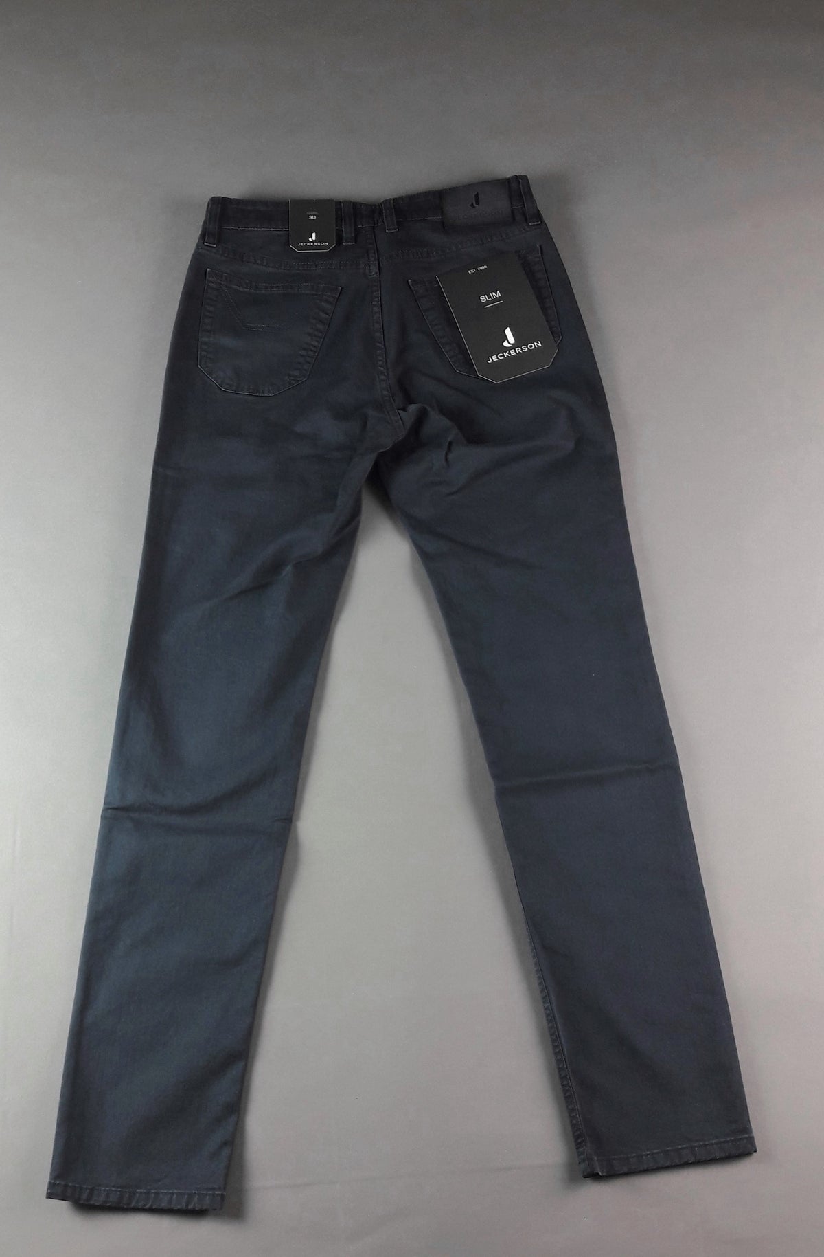 Jeckerson Jeans Uomo In Cotone Gabardina Stretch Blu Scuro