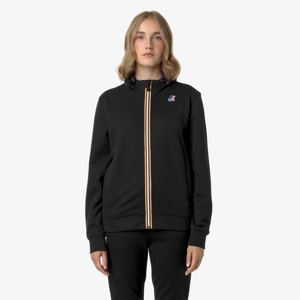 K-Way Felpa Giacca Unisex Arroux Misto Cotone Nero