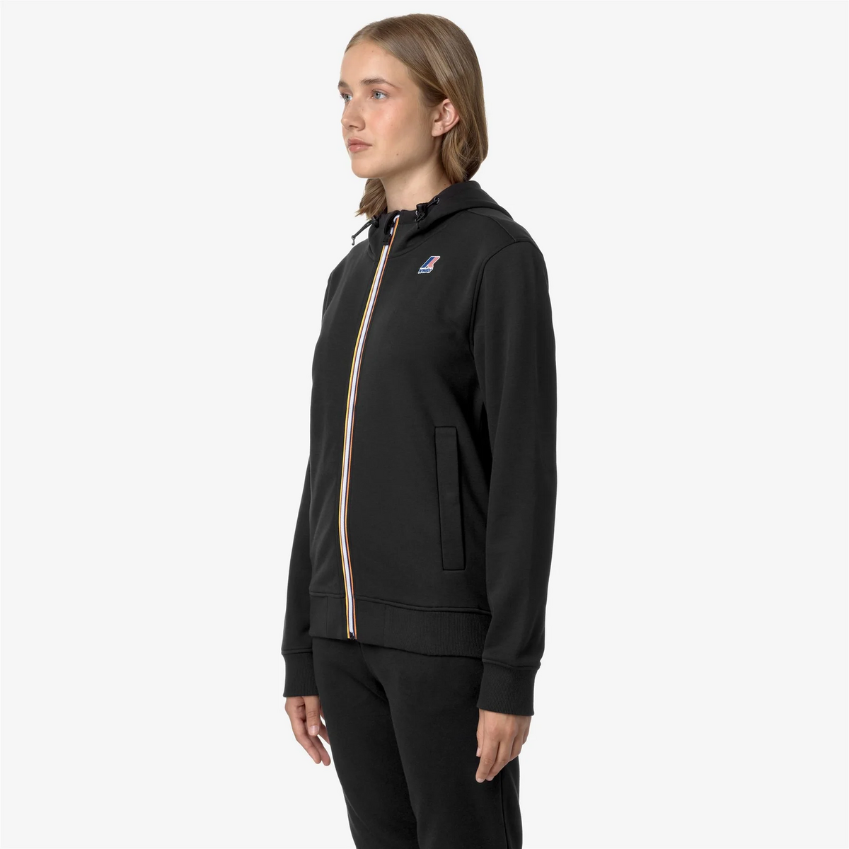 K-Way Felpa Giacca Unisex Arroux Misto Cotone Nero