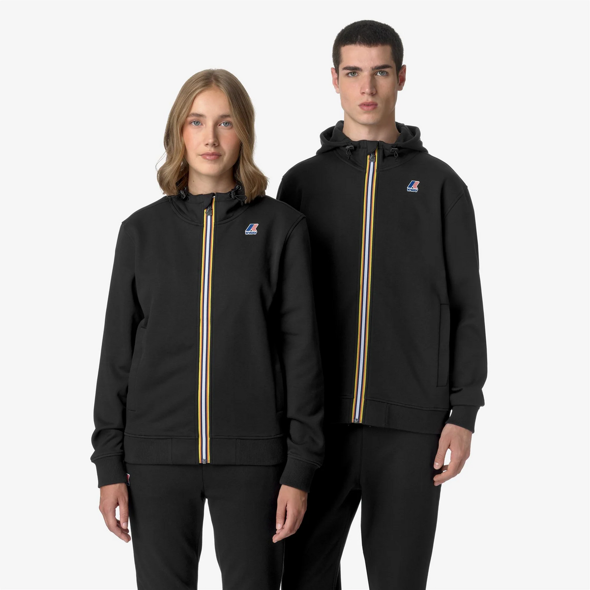K-Way Felpa Giacca Unisex Arroux Misto Cotone Nero