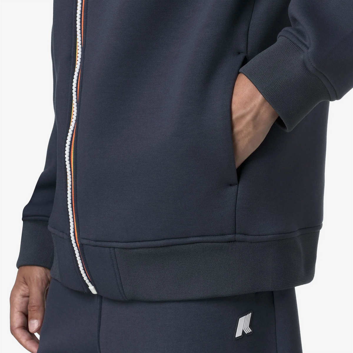K-Way Felpa Giacca Uomo Rainer Scuba Stretch Blu Grigio