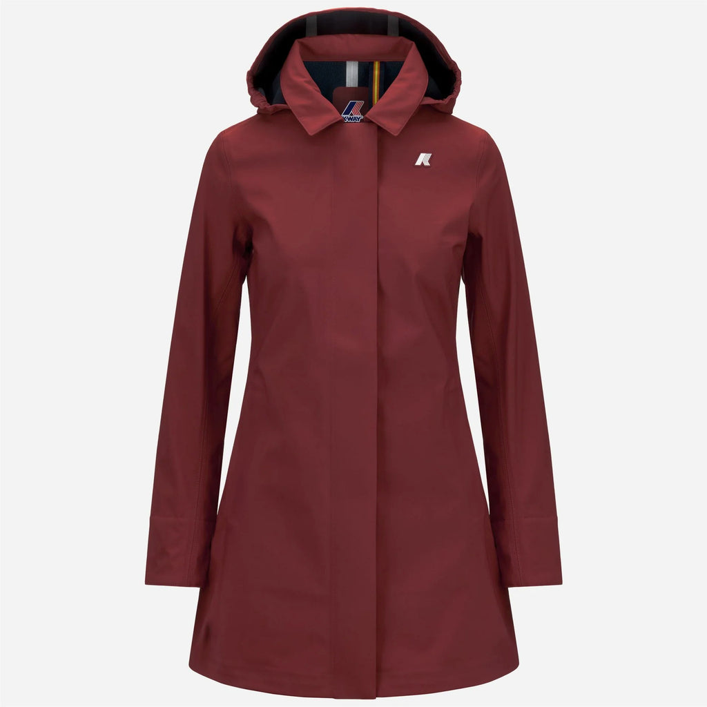 K-Way Giubbino Donna Mathy Bonded Nylon Rosso Pompeano