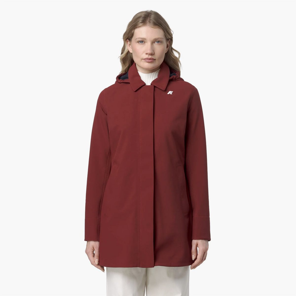 K-Way Giubbino Donna Mathy Bonded Nylon Rosso Pompeano