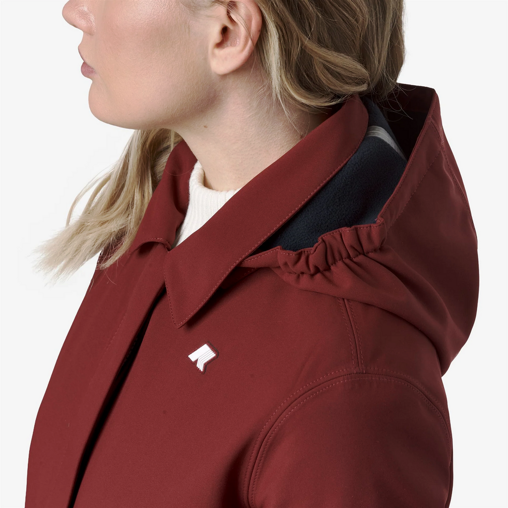 K-Way Giubbino Donna Mathy Bonded Nylon Rosso Pompeano