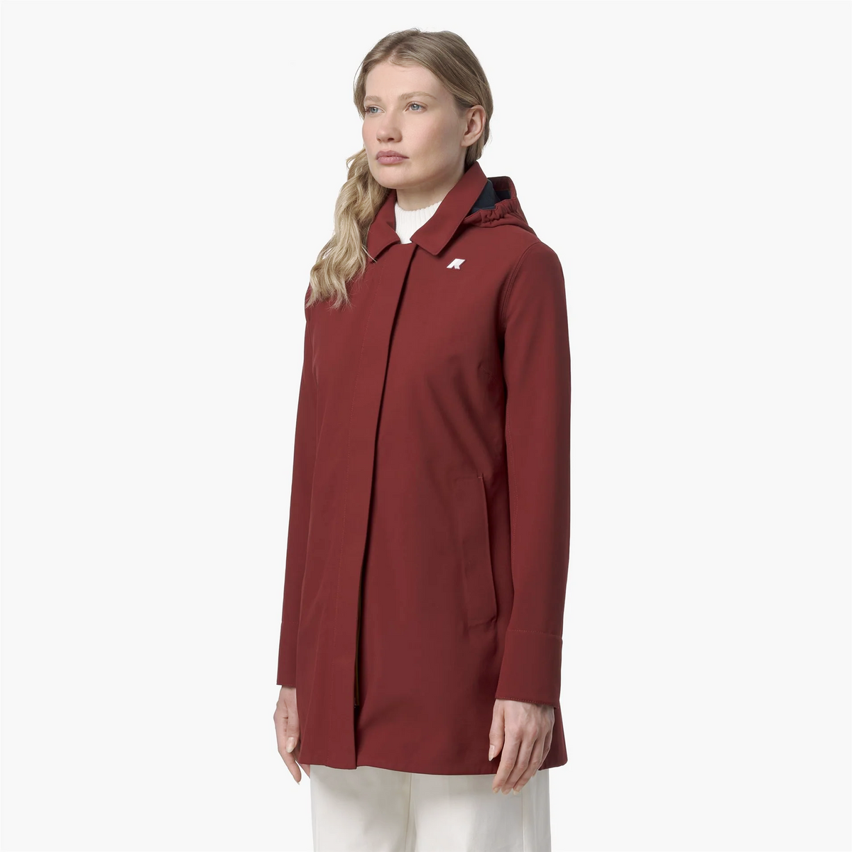 K-Way Giubbino Donna Mathy Bonded Nylon Rosso Pompeano