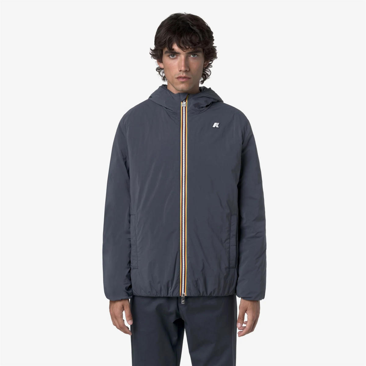 K-Way Giubbino Uomo Jack Plain Nylon Blu Grigio