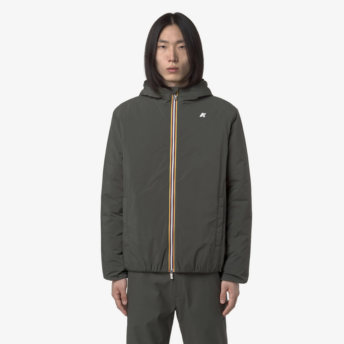 K-Way Giubbino Uomo Jack Plain Nylon Verde Militare